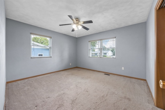 203 B Ave, Newhall, IA 52315 - spare room featuring plenty of natural light, carpet, and ceiling fan