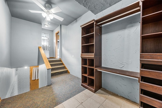 203 B Ave, Newhall, IA 52315 - walk in closet featuring ceiling fan and tile patterned floors