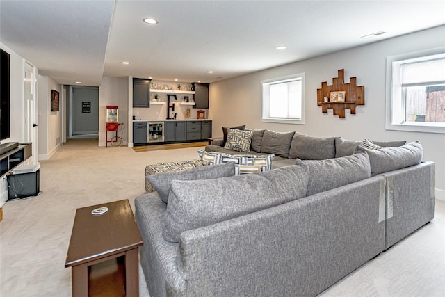 608 Pointer Cir, Center Point, IA 52213 - living area featuring recessed lighting and light colored carpet