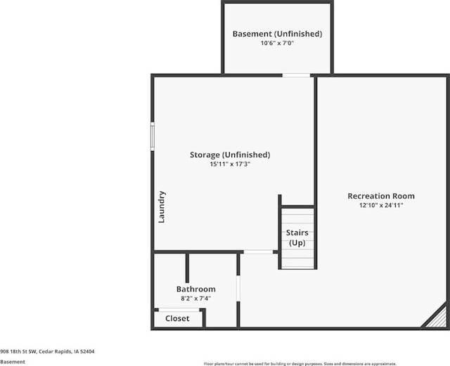 908 18th St SW, Cedar Rapids, IA 52404 - view of home floor plan