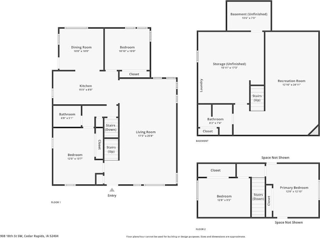 908 18th St SW, Cedar Rapids, IA 52404 - view of home floor plan