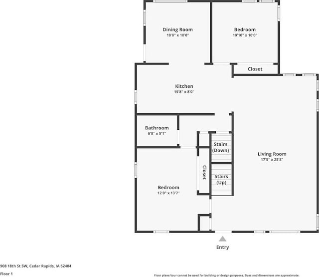 908 18th St SW, Cedar Rapids, IA 52404 - view of home floor plan
