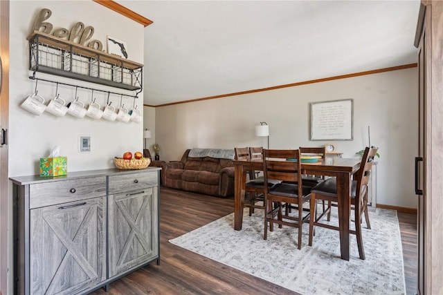 3210 5th St, Marion, IA 52302 - dining space featuring dark wood-style floors and ornamental molding