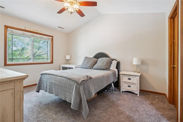 3210 5th St, Marion, IA 52302 - bedroom featuring lofted ceiling, carpet, and ceiling fan