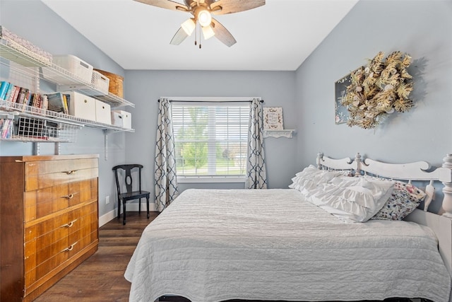 1062 Oak View Ct, Tipton, IA 52772 - bedroom with dark wood-style floors and a ceiling fan
