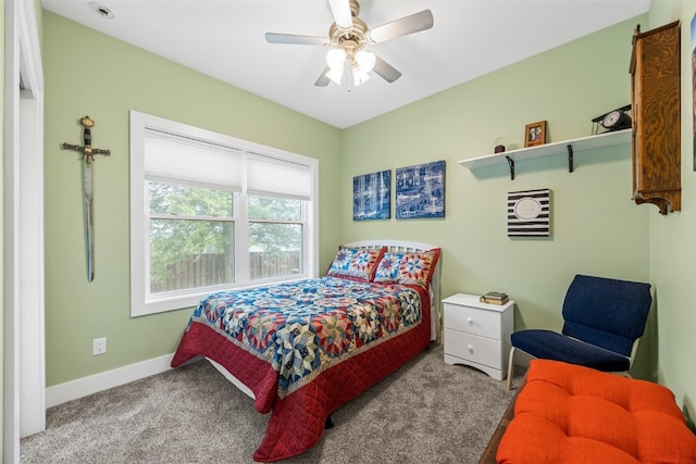 1062 Oak View Ct, Tipton, IA 52772 - carpeted bedroom featuring baseboards and ceiling fan