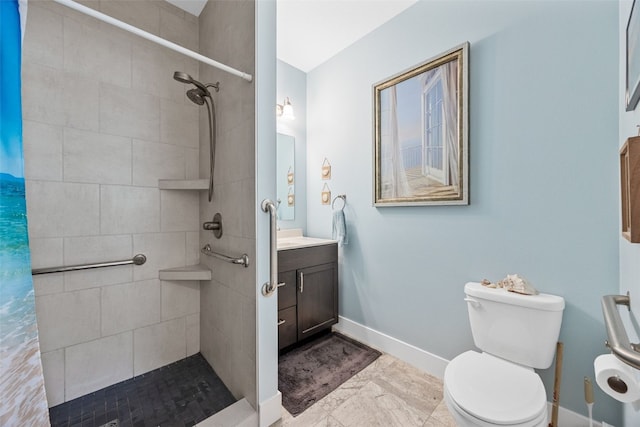 1062 Oak View Ct, Tipton, IA 52772 - full bathroom featuring vanity, a tile shower, and marble look tiles