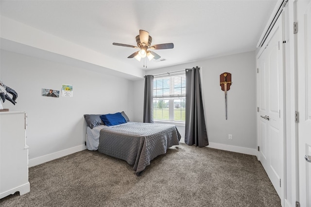 1062 Oak View Ct, Tipton, IA 52772 - bedroom featuring carpet floors, a closet, and ceiling fan