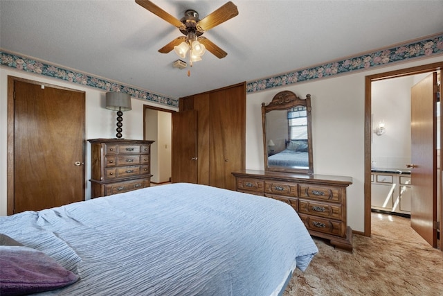 105 Parkview Dr, Tipton, IA 52772 - bedroom featuring light carpet and ceiling fan