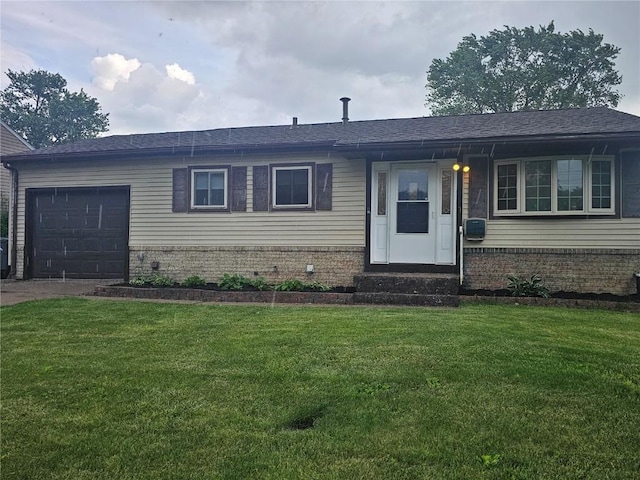 1523 Golden Valley Dr, Bettendorf, IA 52722 - single story home featuring an attached garage, a front lawn, brick siding, and entry steps