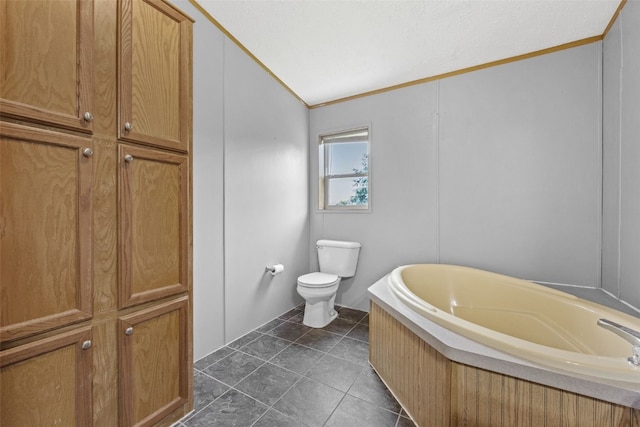 3017 118th St, Amana, IA 52203 - full bath with a garden tub, ornamental molding, and tile patterned flooring