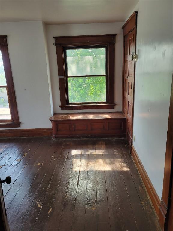 606 Meridian St, Tipton, IA 52772 - unfurnished room with dark wood-style floors and plenty of natural light