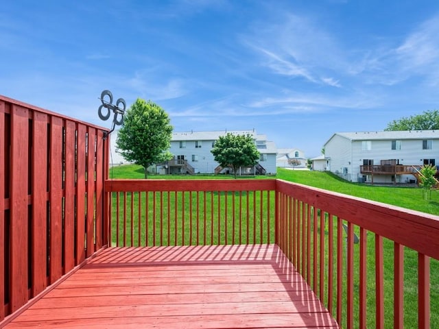 2635 6th St, Marion, IA 52302 - wooden terrace with a yard and a residential view