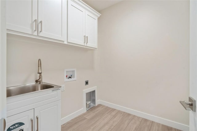 1417 Echo Ridge Ln, Marion, IA 52302 - washroom featuring cabinet space, hookup for a washing machine, hookup for an electric dryer, and light wood finished floors