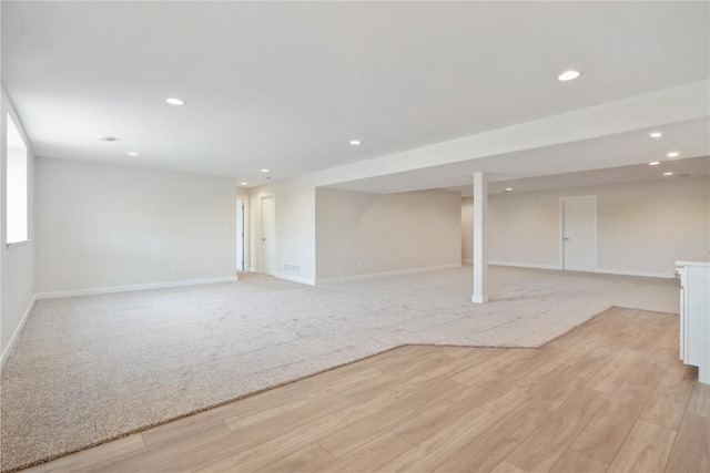 1417 Echo Ridge Ln, Marion, IA 52302 - basement with light wood-type flooring and recessed lighting