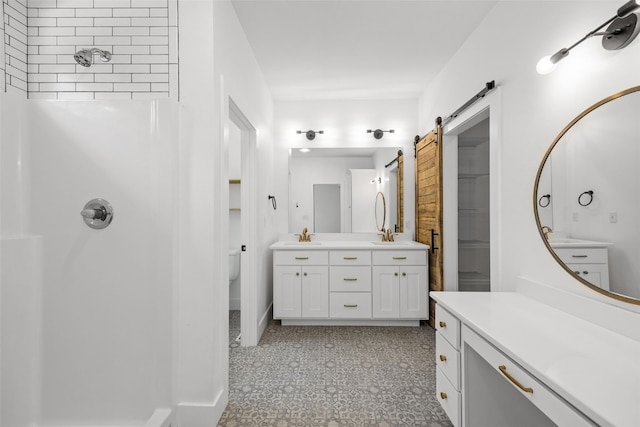 1153 Cedar Springs Dr, Marion, IA 52302 - full bathroom featuring double vanity and a shower