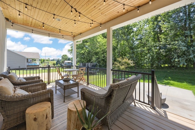 1153 Cedar Springs Dr, Marion, IA 52302 - deck featuring a lawn and outdoor lounge area