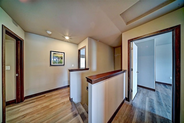 1004 Creekside Dr, Tiffin, IA 52340 - hallway featuring an upstairs landing and light wood-style floors