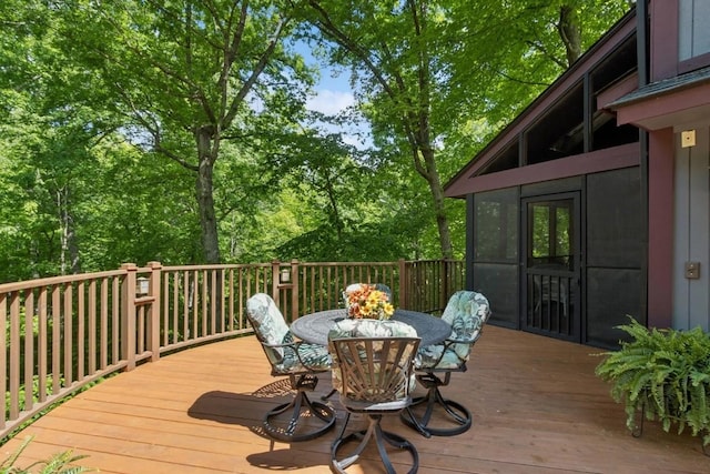 2520 NE Sugar Bottom Rd, Solon, IA 52333 - wooden deck with outdoor dining space