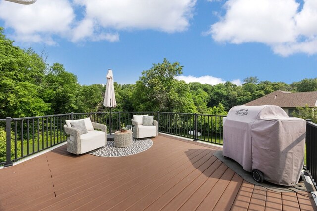 1574 Turkey Ridge Ct NW, Swisher, IA 52338 - wooden terrace with area for grilling