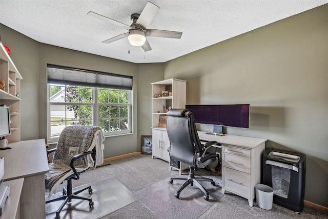 4131 Lakeview Dr SW, Cedar Rapids, IA 52404 - office space with light colored carpet, a ceiling fan, and a textured ceiling
