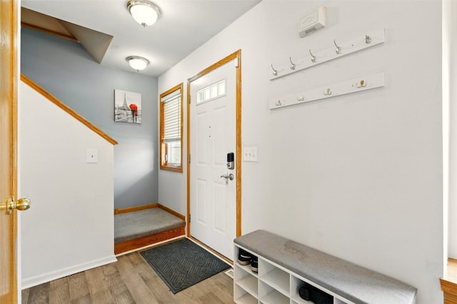 1255 Pacific St, Ely, IA 52227 - foyer featuring wood finished floors and baseboards