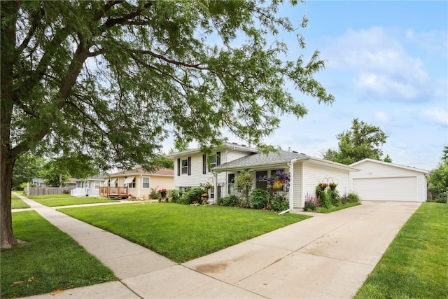 433 Cherry Hill Rd NW, Cedar Rapids, IA 52405 - split level home with an outdoor structure and a front yard