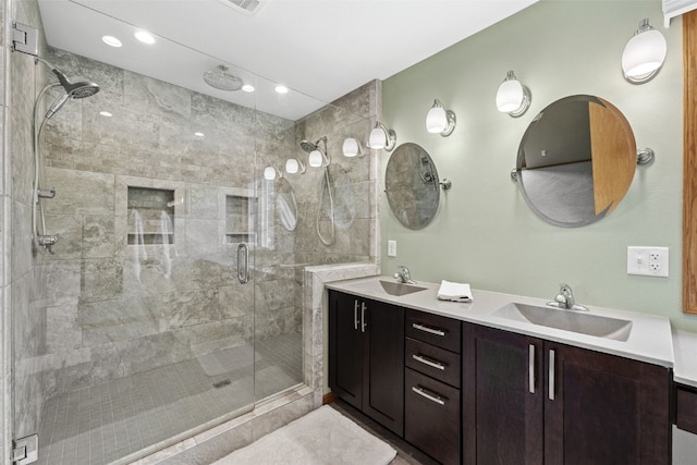 1865 Rock Island Dr, Ely, IA 52227 - full bathroom with double vanity and a shower stall