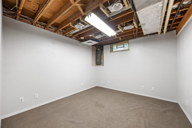212 4th St SW, Mount Vernon, IA 52314 - basement featuring electric panel and carpet