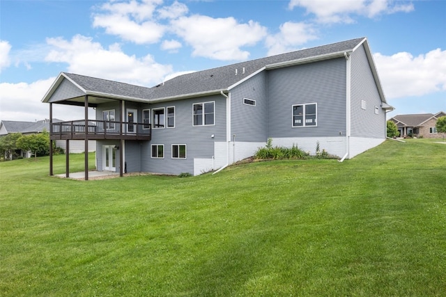 3363 Southridge Dr, Amana, IA 52203 - rear view of property featuring a yard, a deck, and a patio