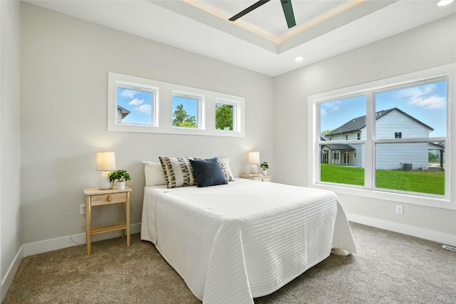 1002 Croell Ave, Tiffin, IA 52340 - bedroom with carpet flooring, recessed lighting, and ceiling fan