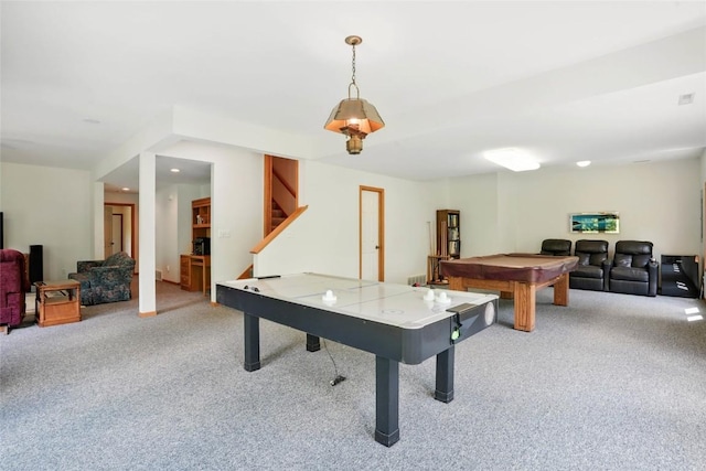 4317 Indian Tl NE, Solon, IA 52333 - game room with carpet floors, billiards table, and recessed lighting