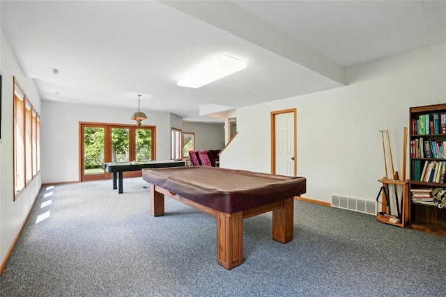 4317 Indian Tl NE, Solon, IA 52333 - game room featuring carpet flooring, billiards table, and french doors