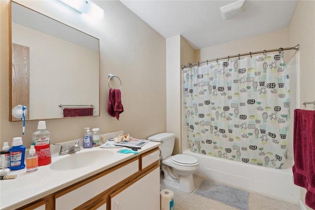 1230 Murray NE Unit 10, Cedar Rapids, IA 52402 - full bathroom featuring vanity, shower / bathtub combination with curtain, and tile patterned floors
