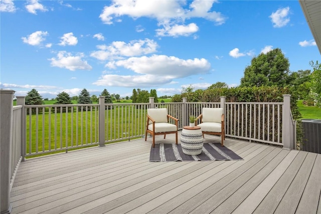 5515 W Mustang Rd NE, Cedar Rapids, IA 52411 - wooden terrace with a yard