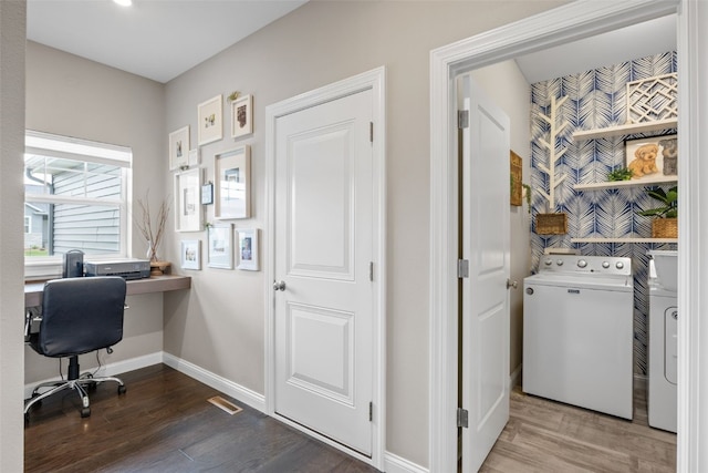 1953 Bowstring Dr, Marion, IA 52302 - home office with separate washer and dryer and wood finished floors