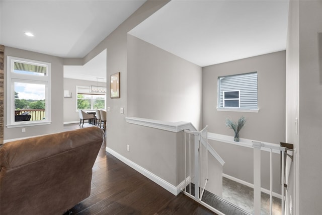 1953 Bowstring Dr, Marion, IA 52302 - hall with an upstairs landing and wood finished floors