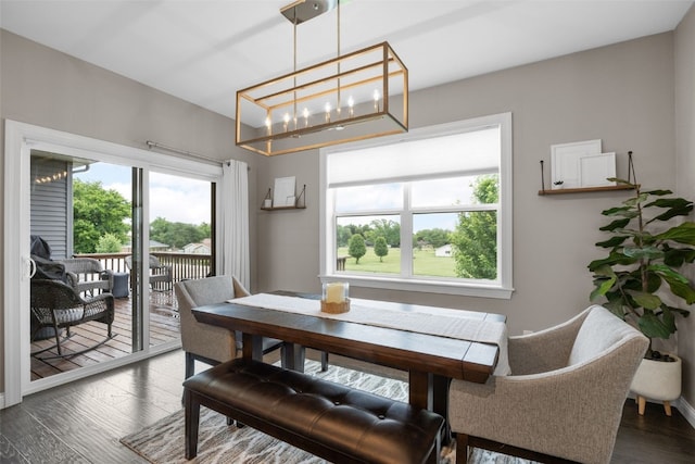 1953 Bowstring Dr, Marion, IA 52302 - dining room featuring dark wood finished floors and a chandelier
