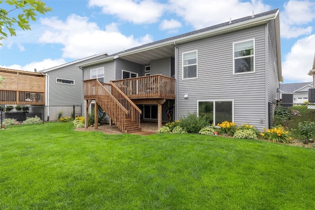 1953 Bowstring Dr, Marion, IA 52302 - back of house with stairway and a wooden deck