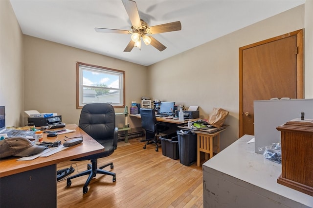 2469 1st St SW, Cedar Rapids, IA 52404 - office featuring light wood-style floors and a ceiling fan