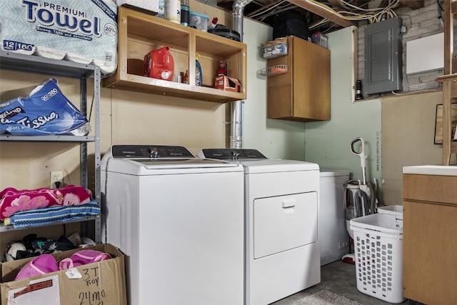 1428 Timber Ridge Trl NE, Solon, IA 52333 - laundry room with electric panel and washer and dryer