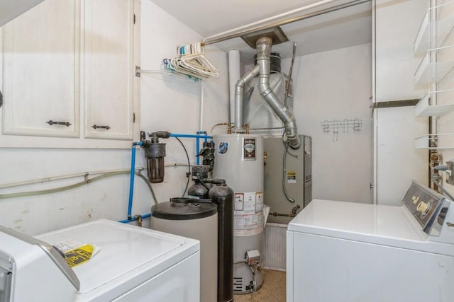 5660 Briarwood St SW, Cedar Rapids, IA 52401 - washroom with independent washer and dryer, gas water heater, and cabinet space