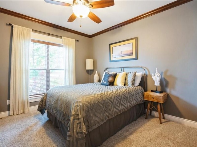 4390 Flagstick Dr, Marion, IA 52302 - carpeted bedroom with crown molding and a ceiling fan