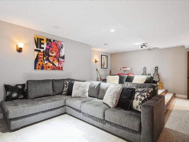 4390 Flagstick Dr, Marion, IA 52302 - living room featuring light carpet and recessed lighting