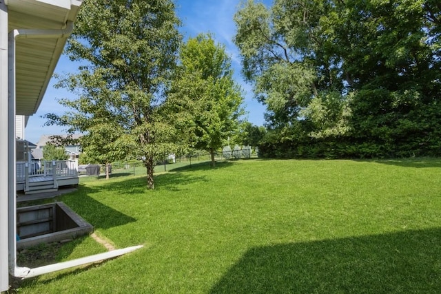 3076 Lower W Branch Rd, Iowa City, IA 52245 - view of yard featuring a wooden deck