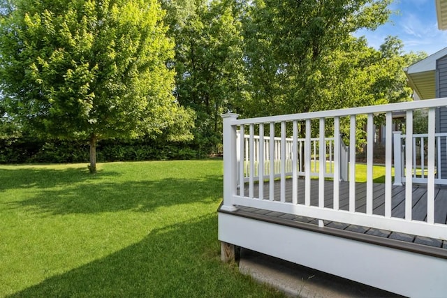 3076 Lower W Branch Rd, Iowa City, IA 52245 - view of grassy yard with a deck