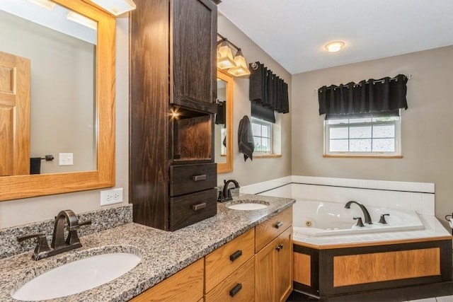 2815 Oak Crest Ct NW, Cedar Rapids, IA 52405 - full bath with double vanity and a jetted tub