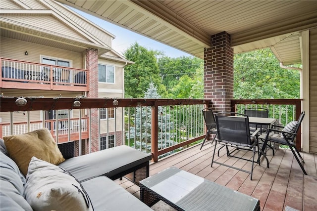 1848 W Benton St, Iowa City, IA 52246 - wooden terrace with outdoor dining area