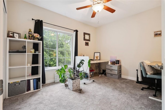 1848 W Benton St, Iowa City, IA 52246 - carpeted office featuring a ceiling fan and baseboards