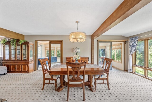 3496 E Otter Rd, Marion, IA 52302 - dining room with light colored carpet and a chandelier